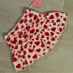 NWT SUGAR THRILLZ LOVE SURROUNDS ME RUCHED SKIRT - WHITE XS